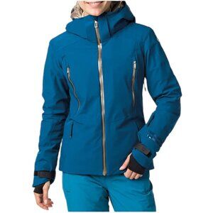Rossignol Womens Aile Ski  Jacket in Baltic Blue Size Small Blue Rose Go…
